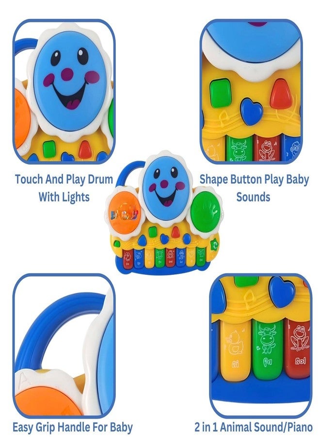 Zyamalox Playtime for Babies Musical Toys Piano and Drum Set Toy for Babies with Light and Sound, Toys for Kids Touch-Sensitive Drums, Vibrant Colors Baby Toys, and Non-Toxic Materials - Ideal Kids Toys - Image 4